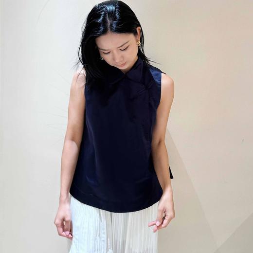 顺丰包邮洛诗琳35910桑蚕丝天然棉质新中式国风小翻领马甲0073 商品图0