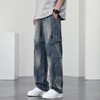 【DYF】大依优型大码直筒牛仔裤水洗渐变宽松大码男美式胖子裤子 商品缩略图1