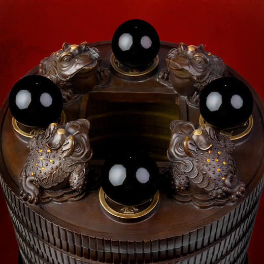 财聚八方聚宝盆 大号黑曜石球 商品图1