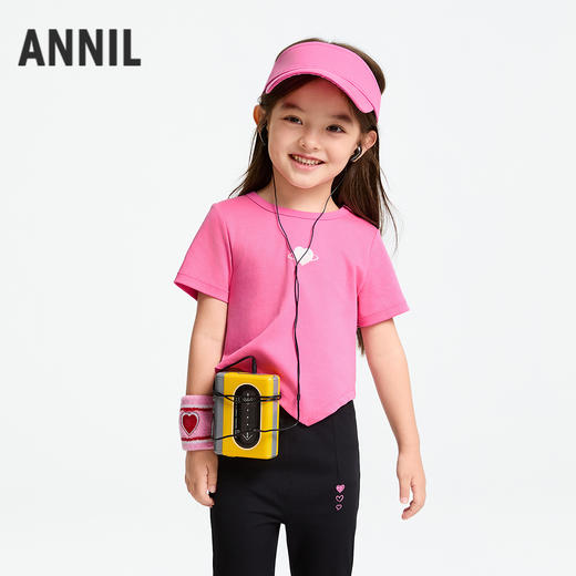 女童圆领液氨短袖针织衫夏季新款安奈儿童装实体店同款AG511591 商品图2