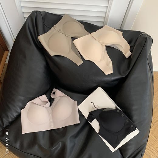 老米优品🎈3-5天。软糯透气前开扣 bra 《固定乳胶杯文胸》穿脱方便,  柔软裸感~  NY250218B 商品图2