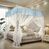 自然醒蚊帐家用卧室宫廷落地蚊帐三开门不锈钢四立柱防蚊防尘遮光顶家用清新2505HH 商品缩略图1