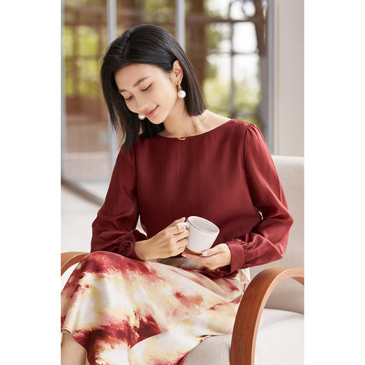 米思阳2026春季新款法式轻奢高级感优雅天丝衬衫上衣女5762 商品图1