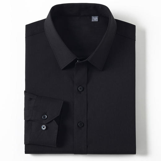 【弹力好穿】罗蒙春秋款男士纯色长袖衬衫多色可选经典翻领休闲通勤舒适百搭男衬衣 商品图4