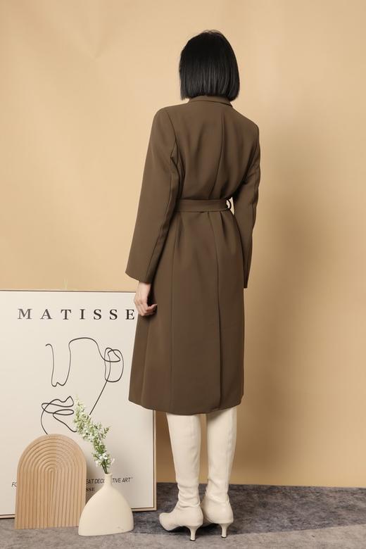 ESTELLICA 翻领双排扣军绿色外套 15448 商品图3