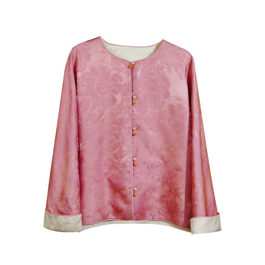 OPH F5134【粉色佳人】重磅桑蚕丝新中式真丝外套提花 商品图4