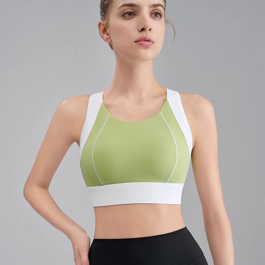 跃牌【美西西系列】新款春夏撞色固定杯运动内衣女高强度包裹瑜伽服跑步防震文胸WX-5928 商品图3