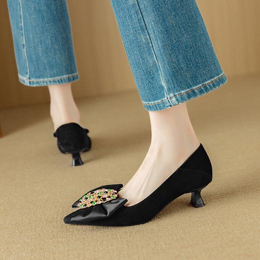 【预售5天】绝美水钻蝴蝶结玛丽珍鞋女法式名媛风浅口单鞋晚风温柔仙女鞋DB&M6193 商品图5