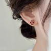 S999纯银新年红色四叶草耳钉小众设计高级耳饰2025新爆款耳夹耳环 商品缩略图2