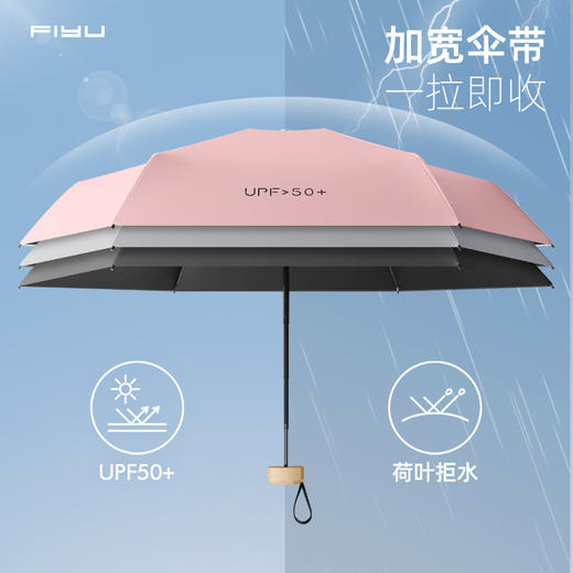 【可以揣兜里的伞】 FIYU手机伞 全新升级 扁平手柄 随用随取 复合防晒黑胶 UPF50+ 冷感降温 仅205g 久撑不累 一拉即收 晴雨两用 商品图12