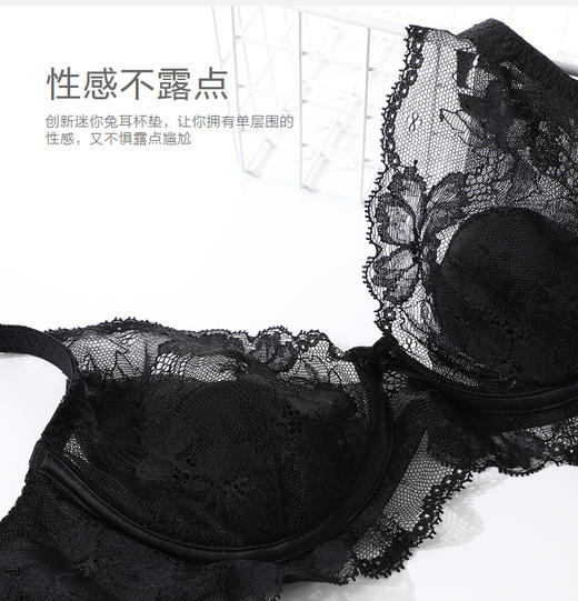 【3F】【列维斯蕾丝 兔耳朵】安莉芳薄款单层围大胸文胸女内衣EB00370 商品图6