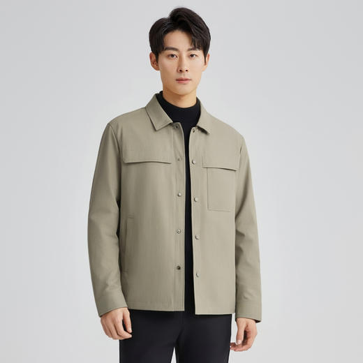 圣得西时尚休闲夹克外套男士2025春秋新款简约舒适宽松百搭上衣 商品图2