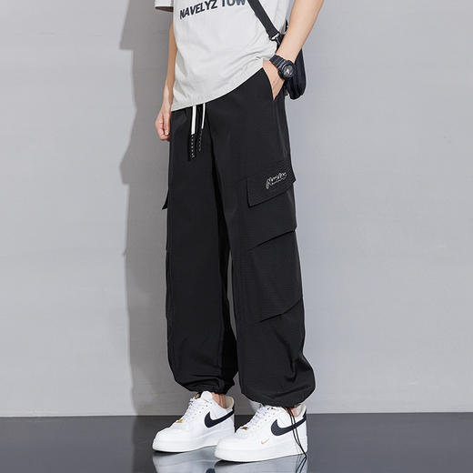 【DYF】大依优型大码直筒休闲裤宽松运动阔腿休闲长裤子美式工装裤男士潮流胖子 商品图2