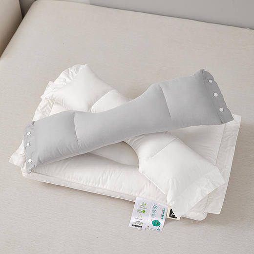 严选 | 新款全棉双向养护牵引可拆卸枕头 42X62cm一只装 可调节羽丝绒枕芯 商品图8