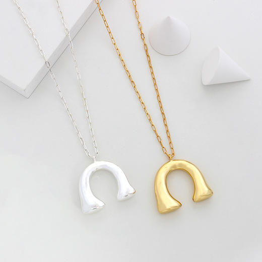 日系贵牌丨复古马蹄U型吊坠项链毛衣链（镀18K金） 商品图6