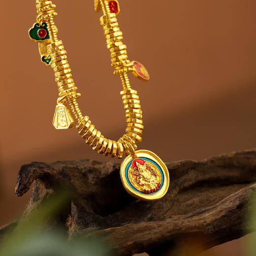 【新品首发】盘缠金手链 足金手串黄财神如意平安手链手饰女士礼物【按克计价黄金2】MEMORA诗普琳GB294301 商品图5