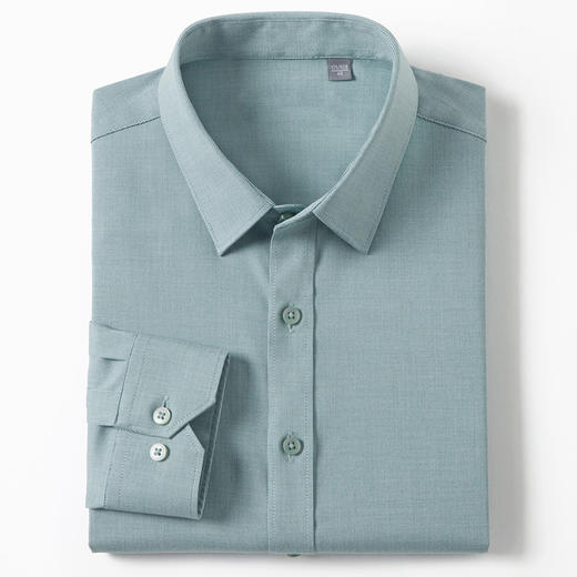 【弹力好穿】罗蒙春秋款男士纯色长袖衬衫多色可选经典翻领休闲通勤舒适百搭男衬衣 商品图8