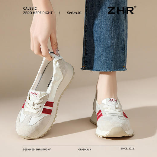 ZHR复古德训鞋女2025春季新款柔软透气阿甘鞋时尚百搭休闲鞋 商品图7