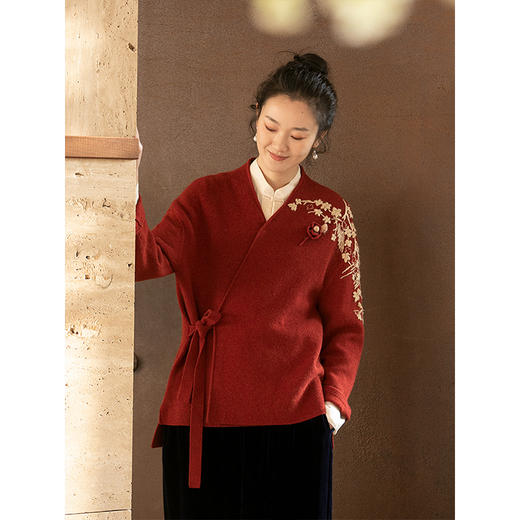 牧衣游原创 马海毛毛织胸针红色百搭文艺 青露【不支持会员折】 商品图2