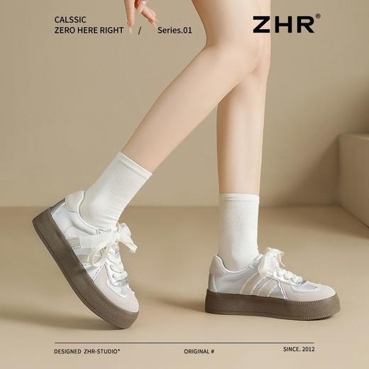 ZHR则则厚底增高德训鞋子2025春季新款舒适休闲时尚小香风ins女鞋 商品图8