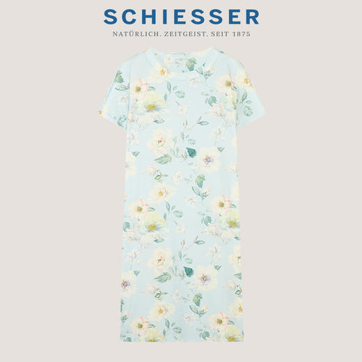 【70S100%丝光棉】SCHIESSER德国舒雅高端铂雅女短袖连衣裙100%高支双面丝光棉91/24775D 商品图0