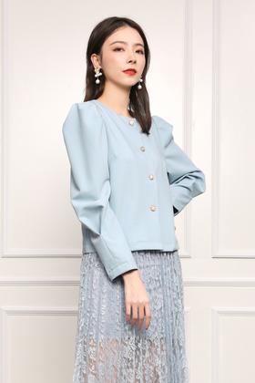 amadella 简约圆领蓝色外套 11886