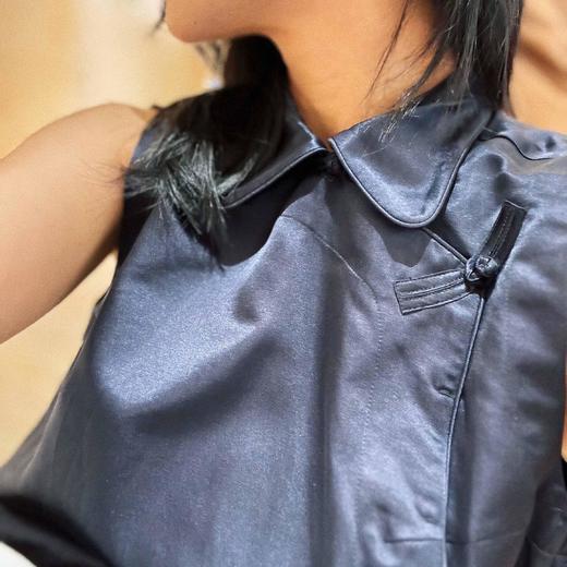 顺丰包邮洛诗琳35910桑蚕丝天然棉质新中式国风小翻领马甲0073 商品图4