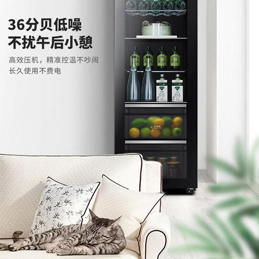 海尔（Haier）冰吧200升 饮料水果美妆保鲜 家用客厅办公室冷藏柜 四维生态果藏 WiFi智控物联 LC-200WLH69D1U1 200升 钢琴黑 风冷无霜 商品图2