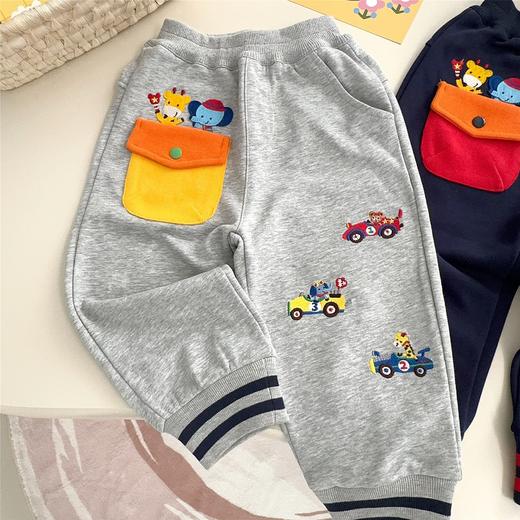 Miki童裤25春新卡通刺绣运动休闲裤男女宝宝外穿长裤舒适纯色童裤 商品图2