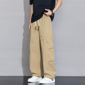 【DYF】大依优型大码直筒休闲裤宽松运动阔腿休闲长裤子美式工装裤男士潮流胖子