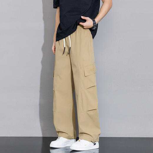【DYF】大依优型大码直筒休闲裤宽松运动阔腿休闲长裤子美式工装裤男士潮流胖子 商品图0
