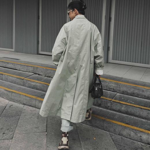 顺丰包邮洛诗琳35636英伦风纸质感肌理单排扣中长款风衣外套女627 商品图4