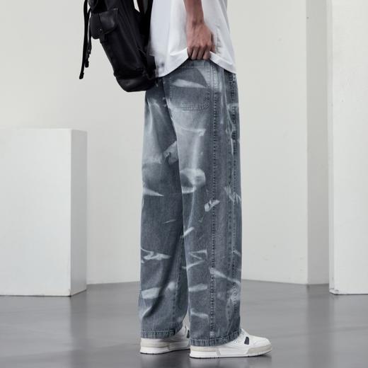 【DYF】大依优型大码男装松紧腰直筒牛仔裤宽松运动休闲风潮流男士胖子长裤 商品图2