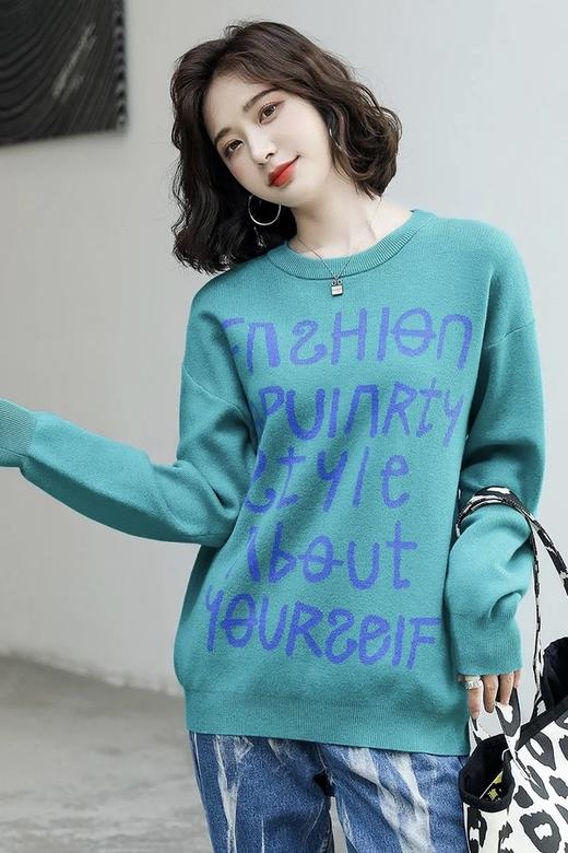 LA CRAWFISH 蓝绿色字母上衣 15397 商品图1