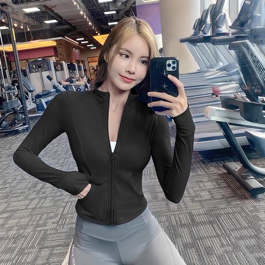 跃牌【美西西系列】拉链瑜伽外套女裸感长袖健身服户外运动修身瑜伽服上衣WT-801 商品图2