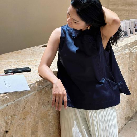 顺丰包邮洛诗琳35910桑蚕丝天然棉质新中式国风小翻领马甲0073 商品图2