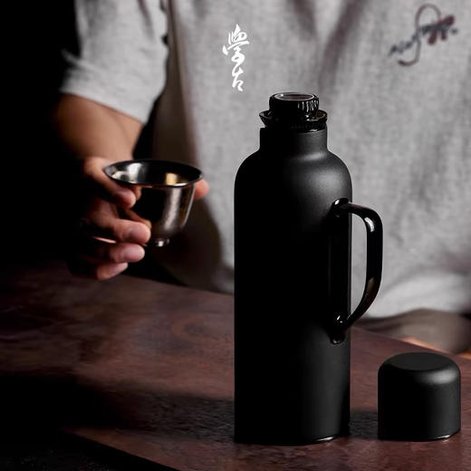 学古|一原传家壶·迷你 黑套装 钛杯束口袋茶滤便携 595ml 商品图2