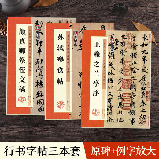 墨点字帖【天下三大行书】毛笔高清放大对照本王羲之兰亭序苏轼黄州寒食帖颜真卿祭侄文稿原碑帖毛笔书法临摹字帖 商品图11