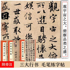 墨点字帖【天下三大行书】毛笔高清放大对照本王羲之兰亭序苏轼黄州寒食帖颜真卿祭侄文稿原碑帖毛笔书法临摹字帖