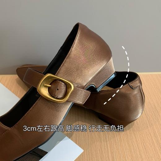 2025新款复古优雅方头玛丽珍鞋粗跟一字带浅口单鞋女2025春夏！ 商品图3