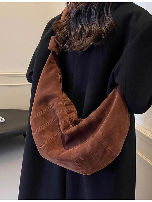 裁缝学苑AS433通勤包包纸样女麂皮绒牛角包复古百搭斜挎包样板 商品图4