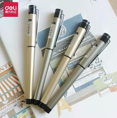 得力S95金属杆中性笔/0.5MM/黑色** 商品图0