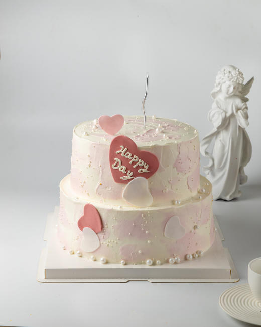 双层粉色爱心蛋糕（百分百进口动物奶油） 商品图0