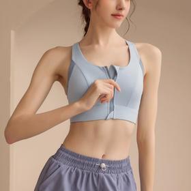 跃牌【美西西系列】拼色前拉链美背瑜伽背心女一体减震运动内衣WX-013