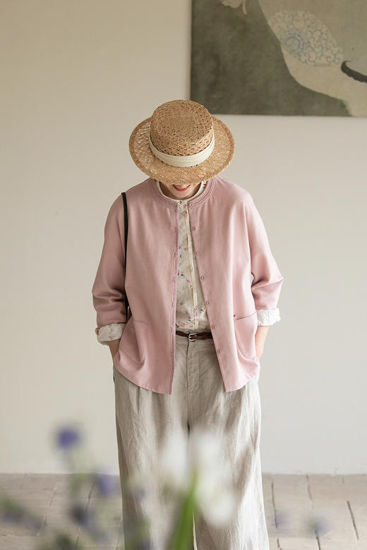 牧衣游原创 手工刺绣舒适棉短外套新品柔软亲肤休闲百搭开衫 幸禾 商品图5