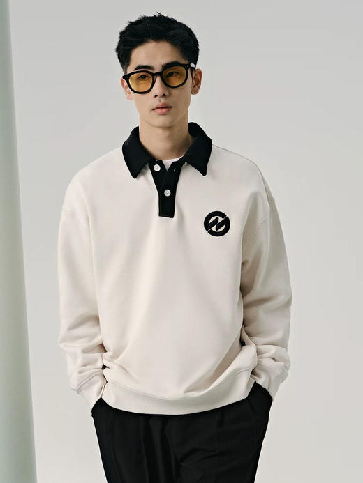 GxG* 纯元，美式新贵老钱风，纯棉厚毛圈 翻领 撞色卫衣～ 商品图0