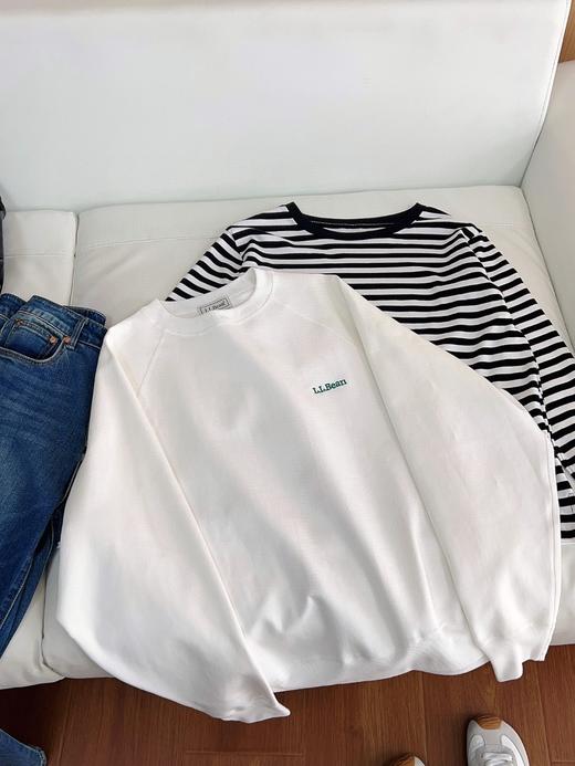 一店7k （纯原过检！）四针六线工艺！配色完美 舒适度 💯分 ！L.L.B情侣款圆领插肩袖卫衣 3款选 商品图13