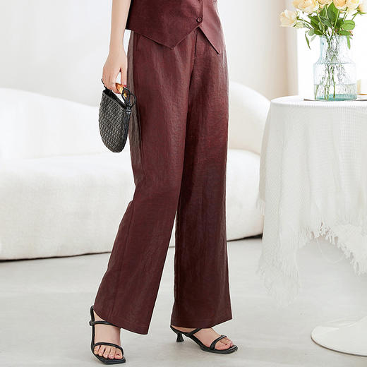 QS-62598908春夏非遗香云纱直筒长裤宽松显瘦大码休闲裤62598670 商品图1