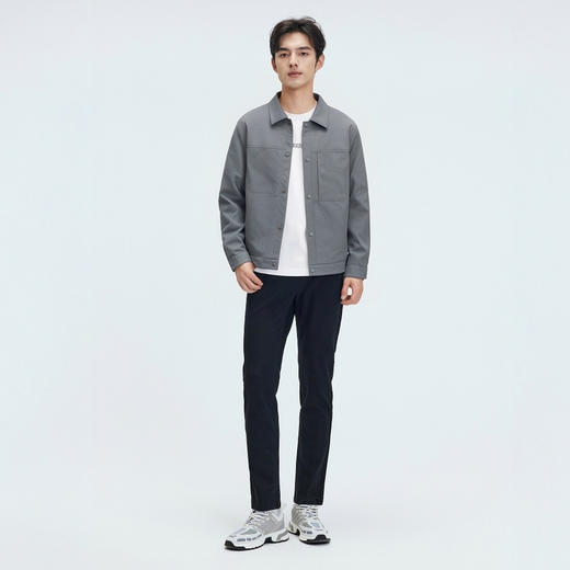 圣得西时尚休闲夹克外套男士2025春秋新款提花设计宽松百搭上衣 商品图4