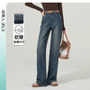 【春新品窄版阔腿牛仔】逸阳全棉复古直筒牛仔裤女宽松遮肉窄版阔腿长裤子1402 商品缩略图0